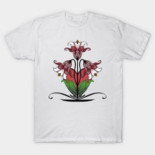 Art Nouveau Love Heart Iris T-Shirt